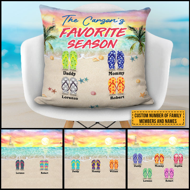 Personalized Beach Family Favorite Season Custom Pillow VA103 ELE120