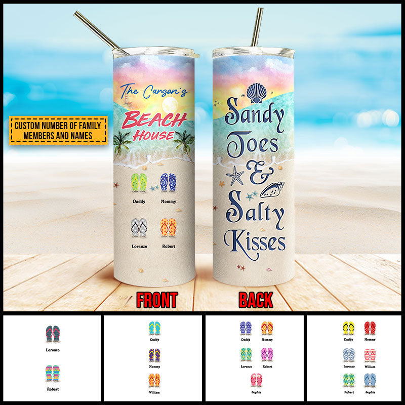 Personalized Beach Family Sandy Toes Custom Skinny Tumbler VA111 ELE129