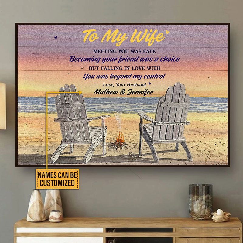 Personalized Beach Husband To Wife Meeting You Was Fate Custom Poster