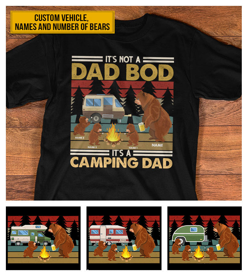 Personalized Bear Dad Camping Camping Custom T Shirt AT014 SAM014