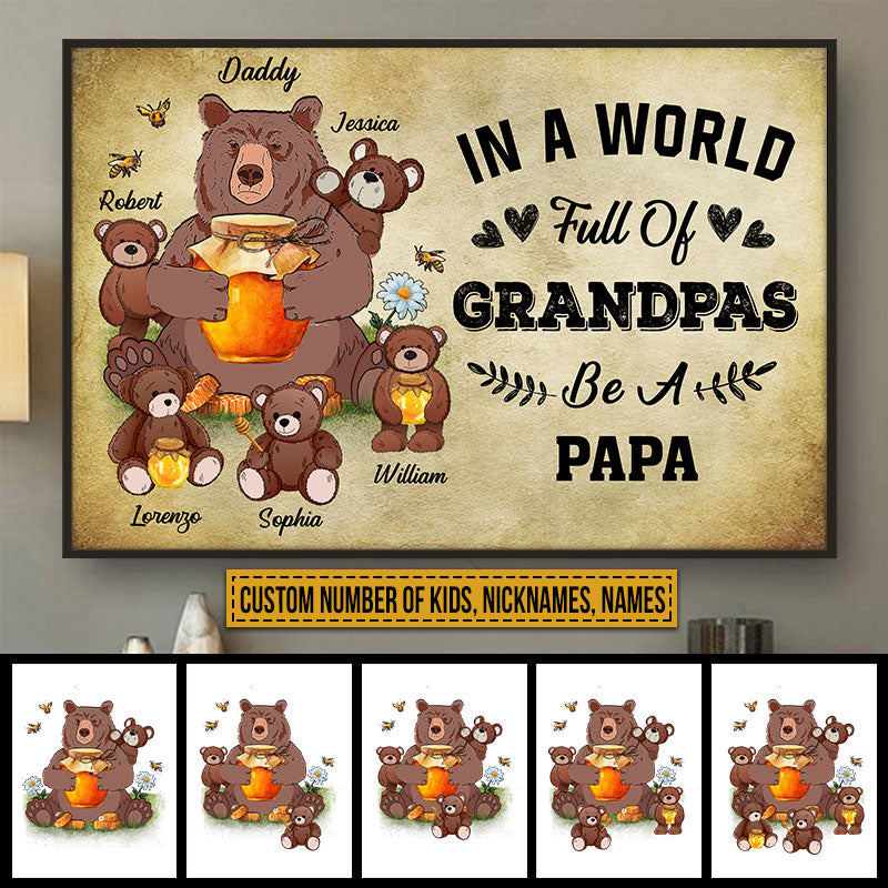 Personalized Bear Dad Papa Bear Custom Poster HM020 ELE065