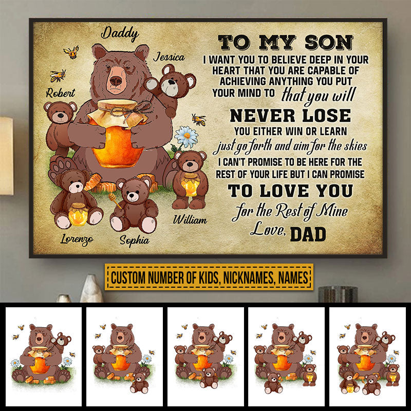 Personalized Bear Dad Papa Bear Custom Poster HM019 ELE059