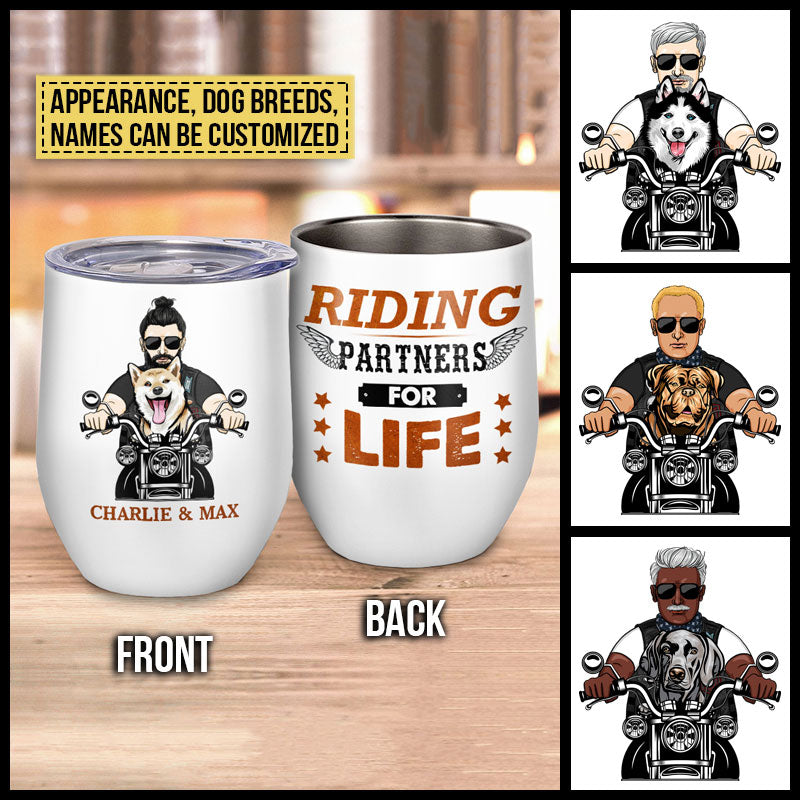 Personalized Biker Dad's Gang Custom Wine Tumbler KK008 SAM022