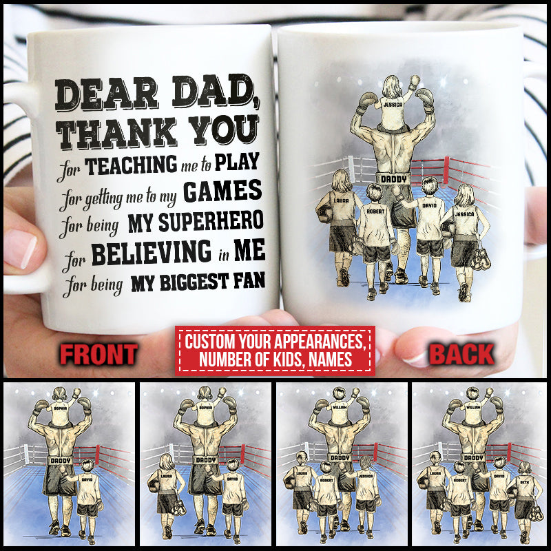 Personalized Boxing Dad Thank You Custom Mug TN040 ELE075