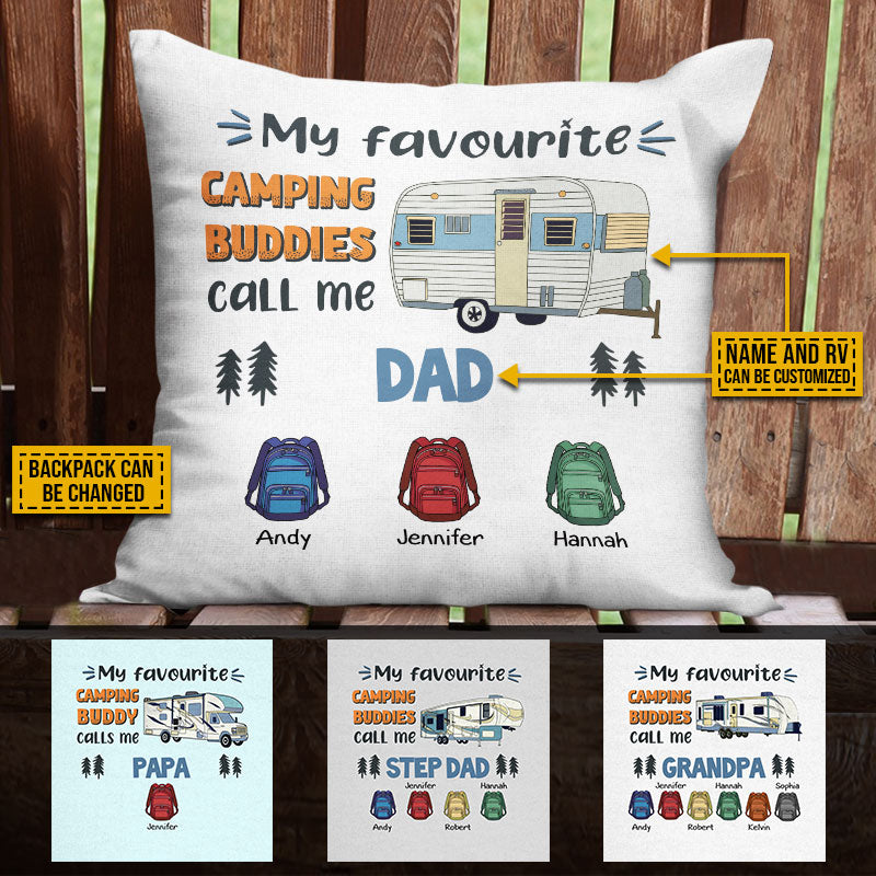 Personalized Camping Dad Favourite Buddy Custom Pillow
