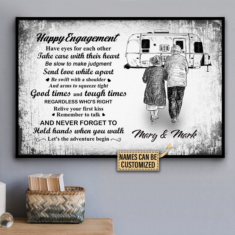 Personalized Camping Happy Engagement Custom Poster