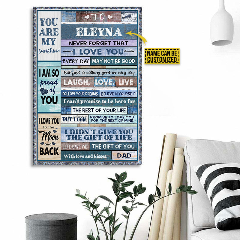 Personalized Dad To Daughter Pallet You Are My Sunshine Custom Canvas