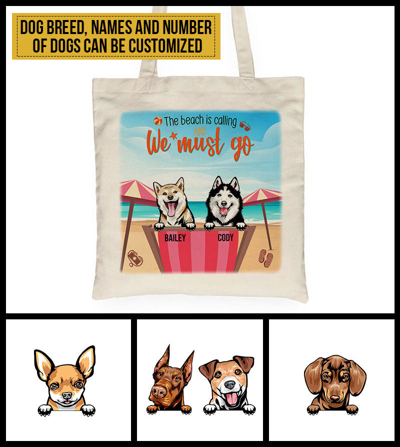 Dog Mom Beach Is Calling Custom Tote Bag AT011 TRA013