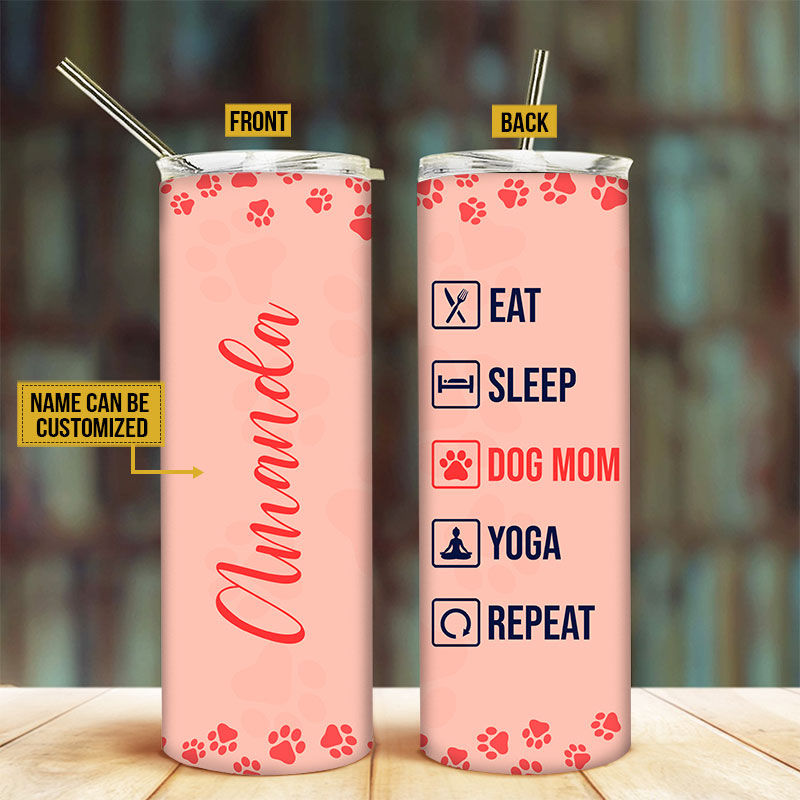 Personalized Dog Mom Skinny Tumbler AT028 TRA021