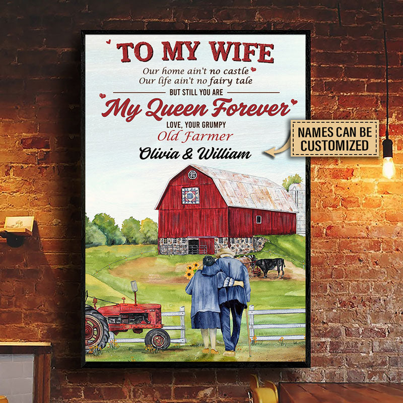 Personalized Farmer Husband To Wife You Are My Queen Custom Poster