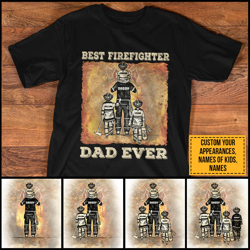 Personalized Firefighter Dad Custom T Shirt Gift For Dad AK026 ELE030