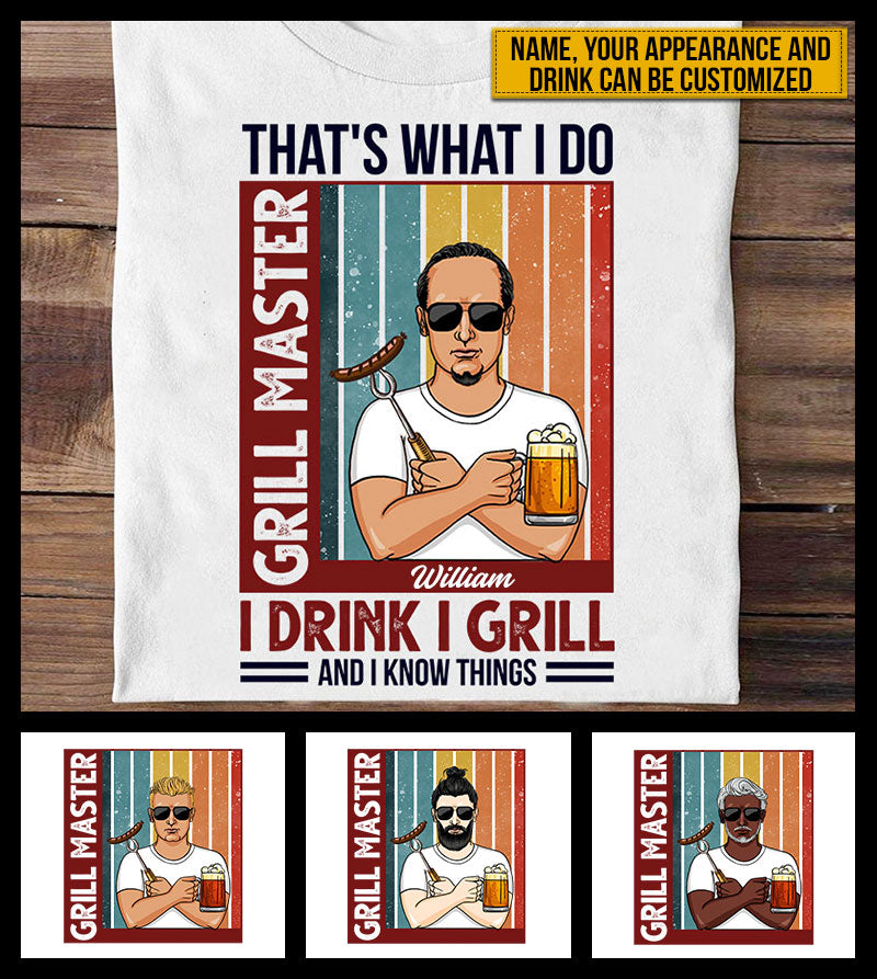 Grill Master I Grill I Drink Custom T Shirt AT002 TRA002