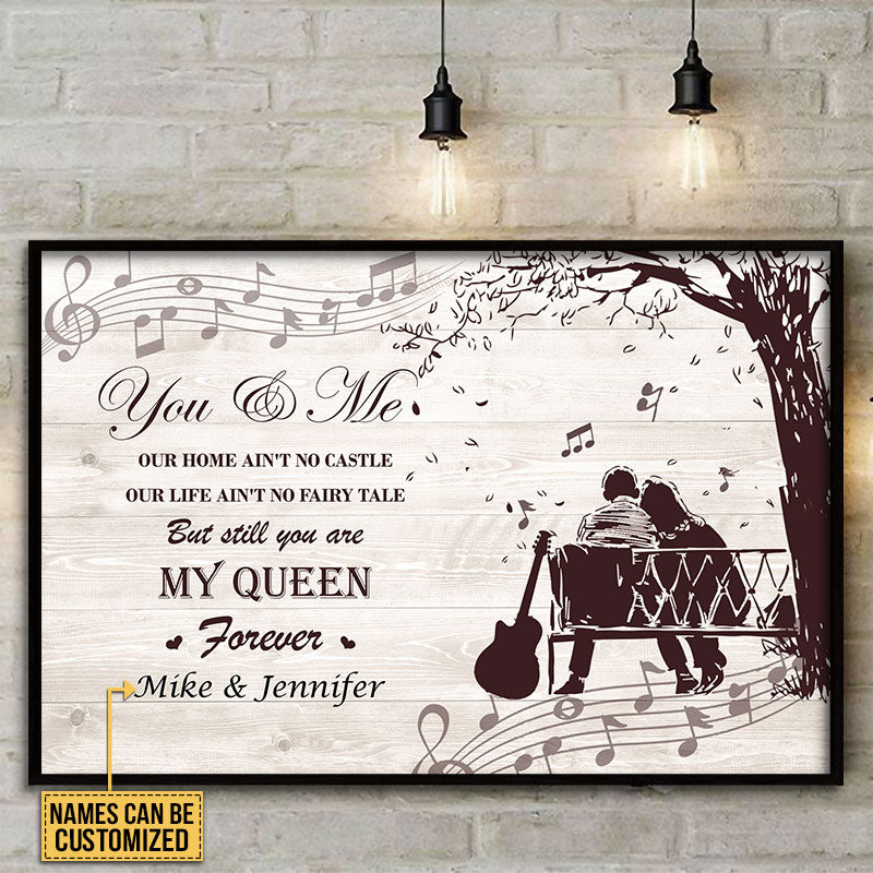 Personalized Guitar Husband And Wife You Are My Queen Custom Poster