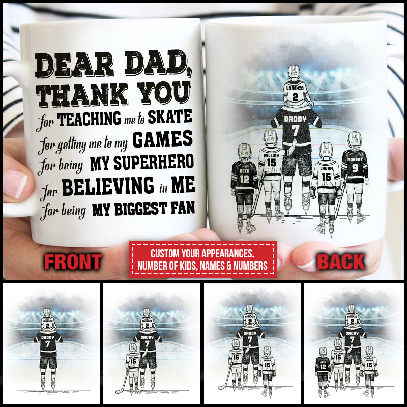 Personalized Ice Hockey Dad Father's Day Gift Custom Mug TN022 ELE032