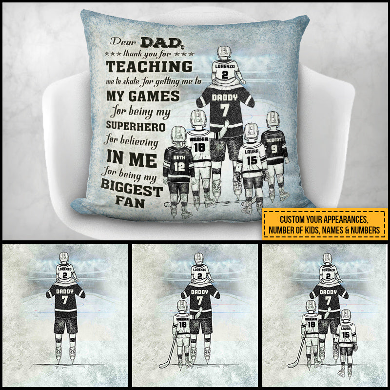 Personalized Ice Hockey Dad Father's Day Gift Custom Pillow TN020 ELE029