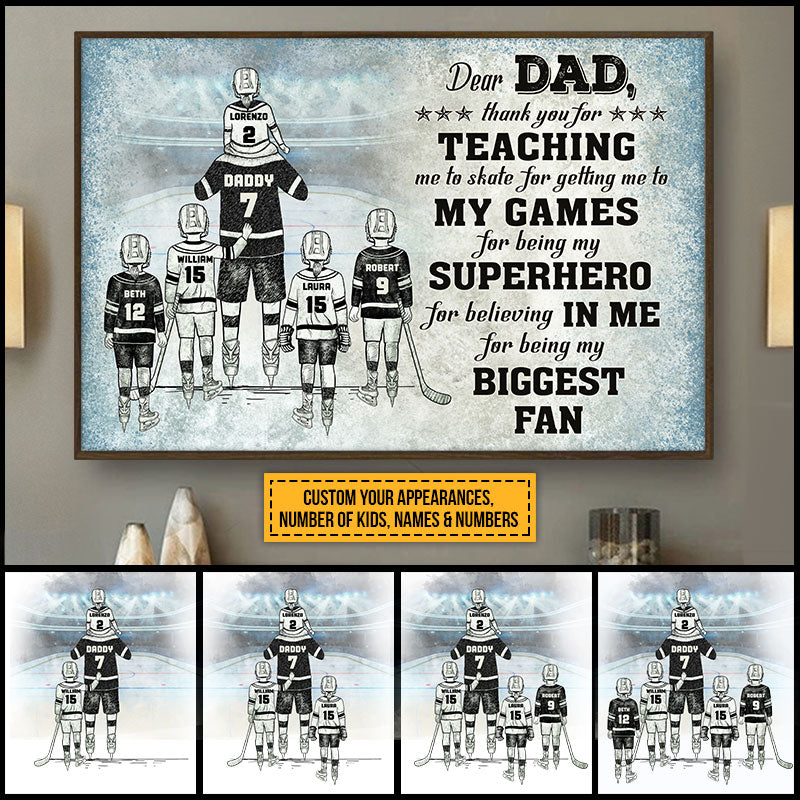 Personalized Ice Hockey Dad Father's Day Gift Custom Poster VA006 ELE007