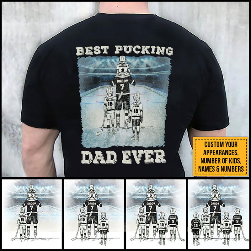 Personalized Ice Hockey Dad Custom T Shirt Gift For Dad AK033 ELE051