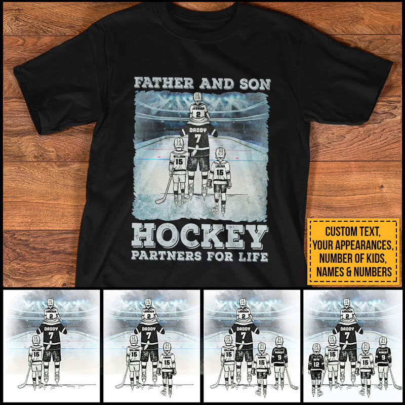 Personalized Ice Hockey Dad Custom T Shirt AK040 ELE073