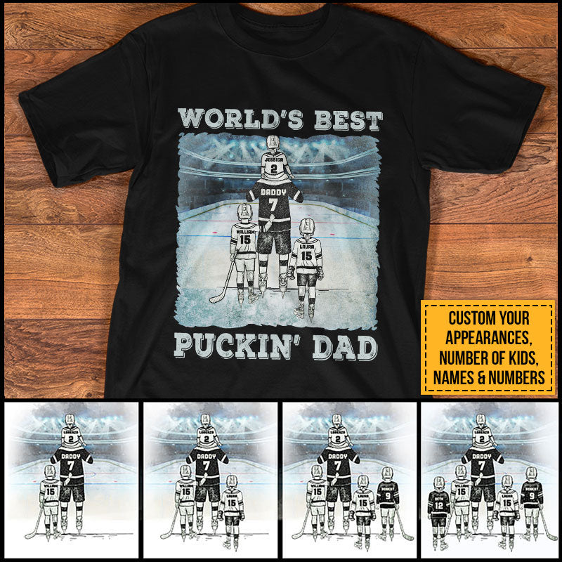 Personalized Ice Hockey Dad Custom T Shirt AK041 ELE074