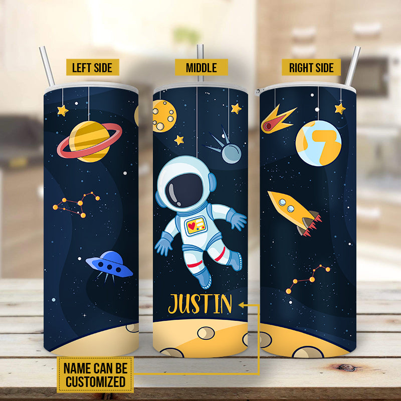 Personalized Kids Astronaut Custom Skinny Tumbler AT030 TRA022