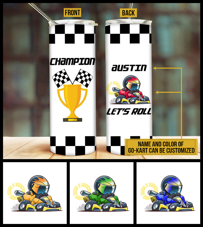 Personalized Kids Racer Custom Skinny Tumbler AT024 TRA018