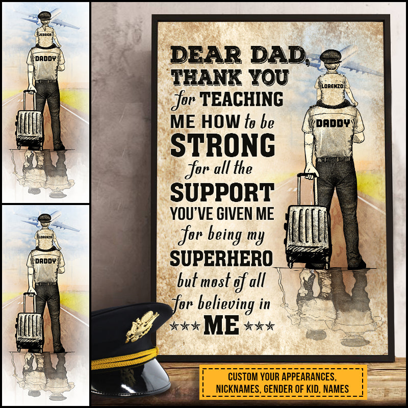 Personalized Pilot Dad Thank You Custom Poster VA045 ELE069