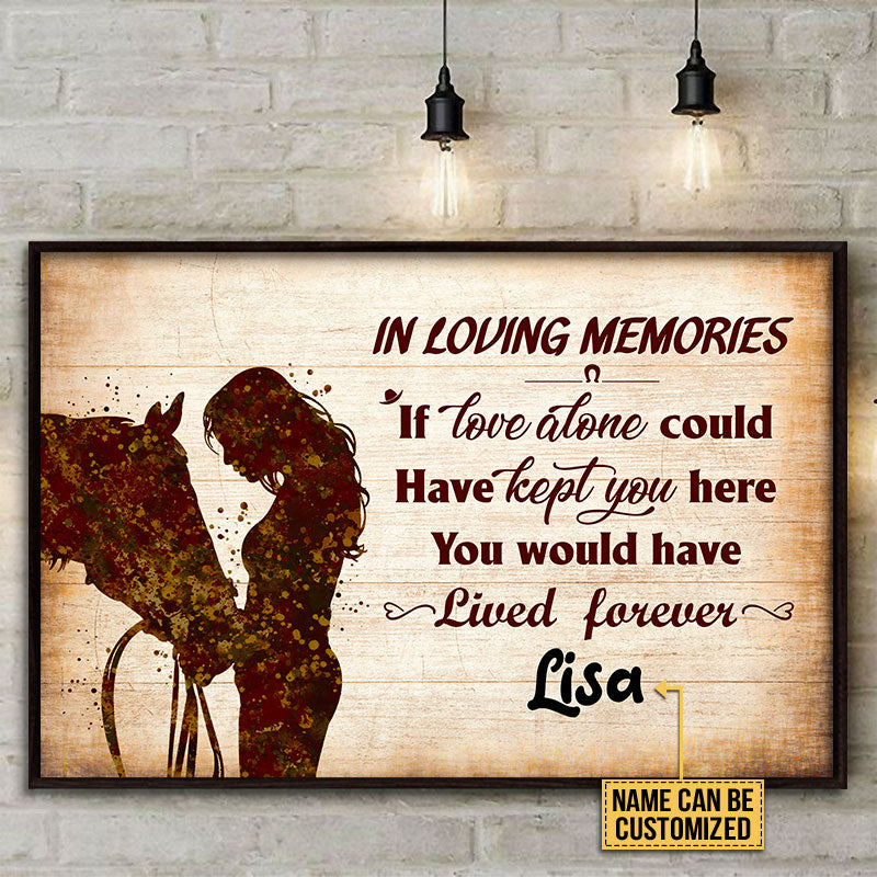 Personalized Riding Horse Loving Memories Custom Poster