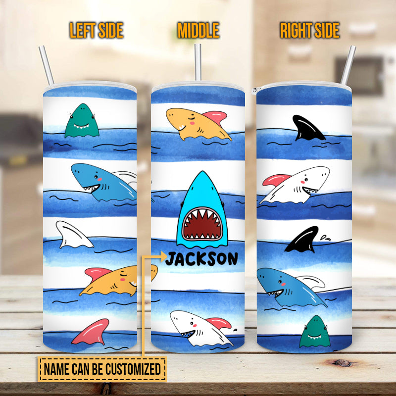 Personalized Shark Baby Custom Skinny Tumbler KK013 TRA019