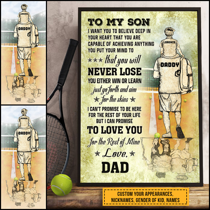 Personalized Tennis Dad Father's Day Gift Custom Poster VA035 ELE035