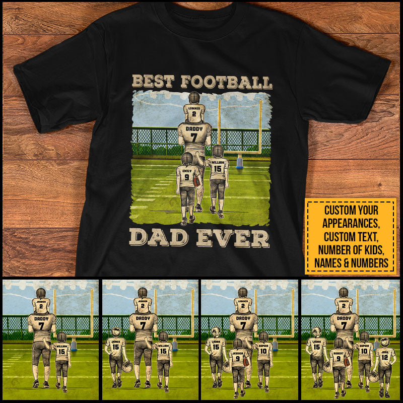 Personalized American Football Dad Custom T Shirt Gift For Dad AK030 ELE047