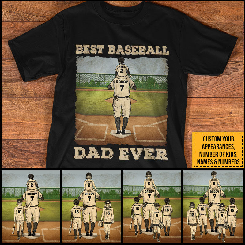 Custom Baseball Team and Player Number Tee for Dad