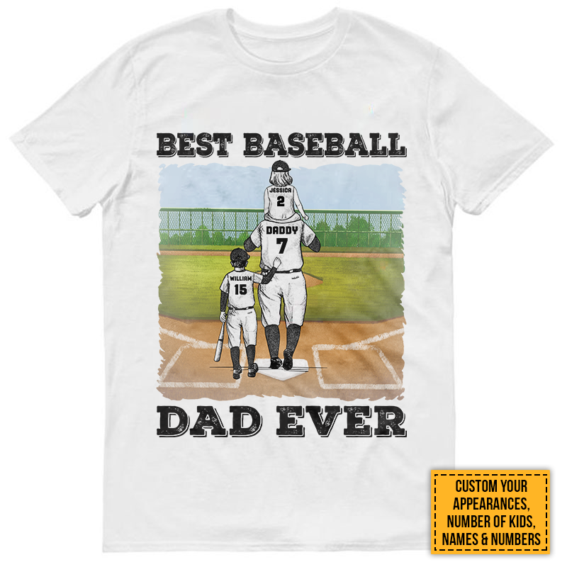 Personalized Baseball Dad Shirt, Custom Name and Number Baseball