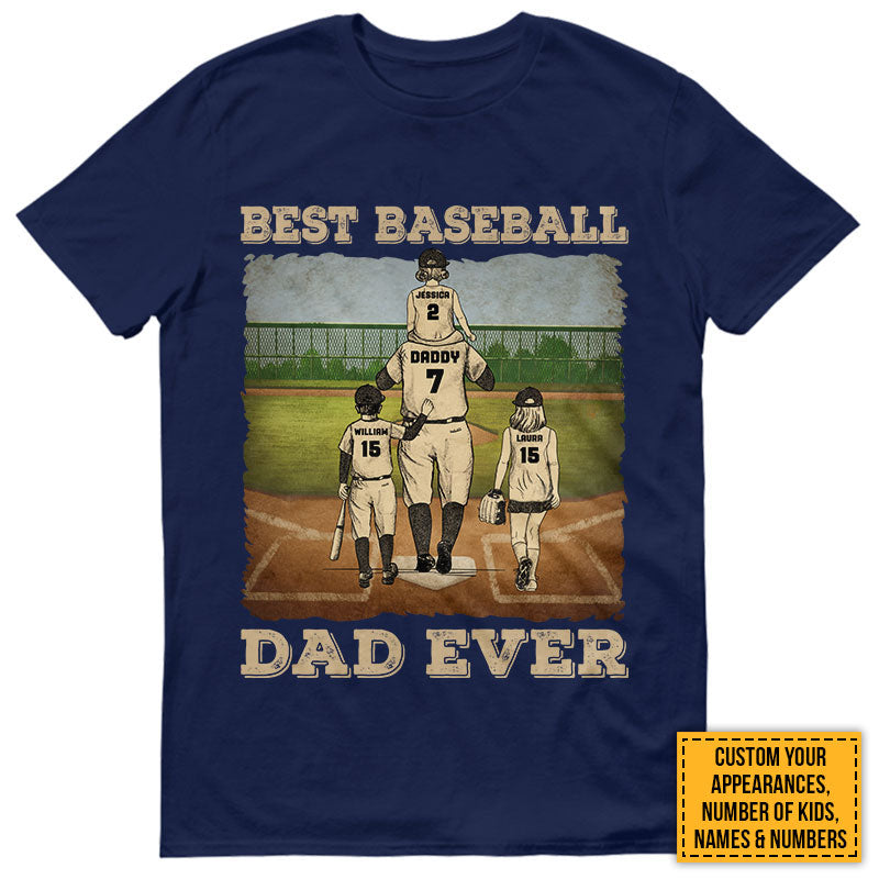 Custom Baseball Team and Player Number Tee for Dad – Arden and Gold