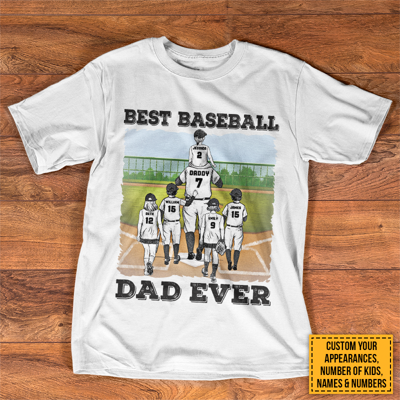 Custom Baseball Dad Shirts, Personalized Dad shirts with custom number