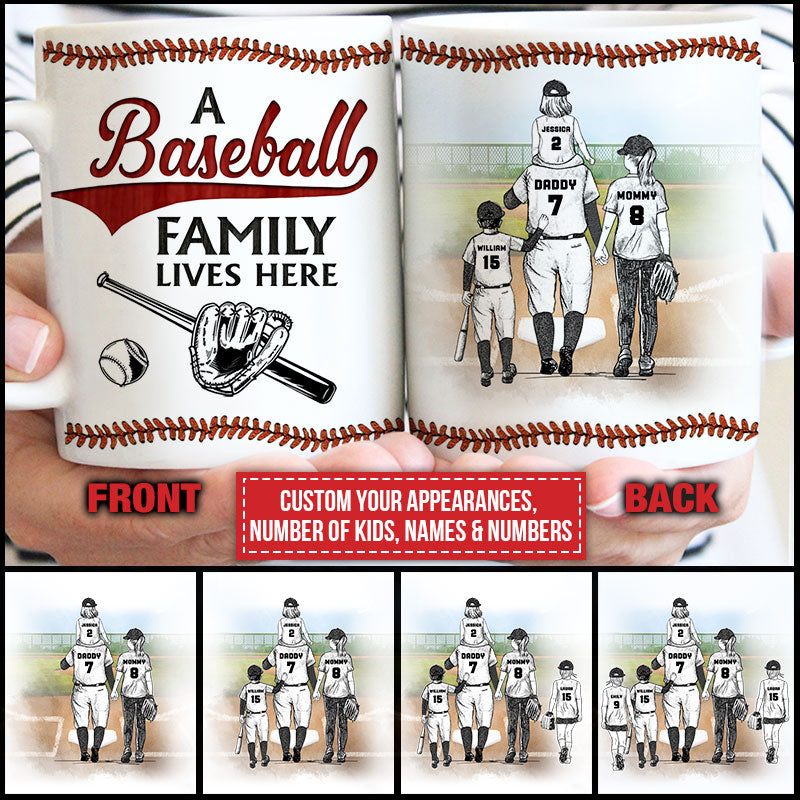 Personalized Baseball Family Lives Here Custom Mug AK060 ELE115