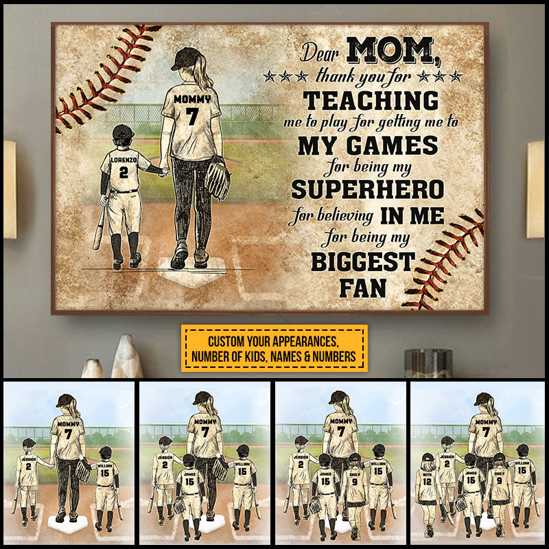 Personalized Baseball Mom Gift For Mother Custom Poster TA006 ELE008