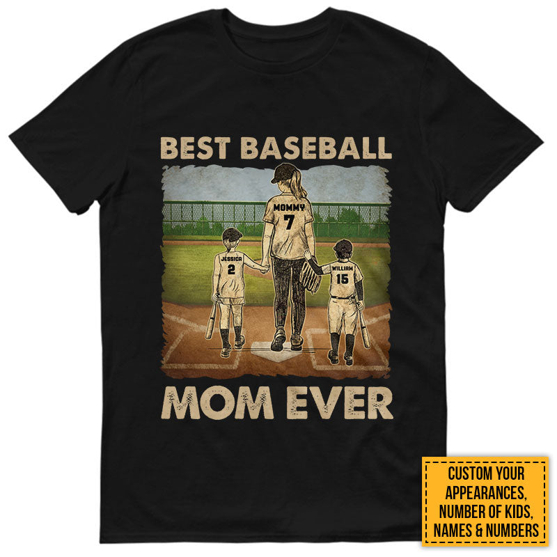 Personalized Baseball Mom T-Shirt With Name