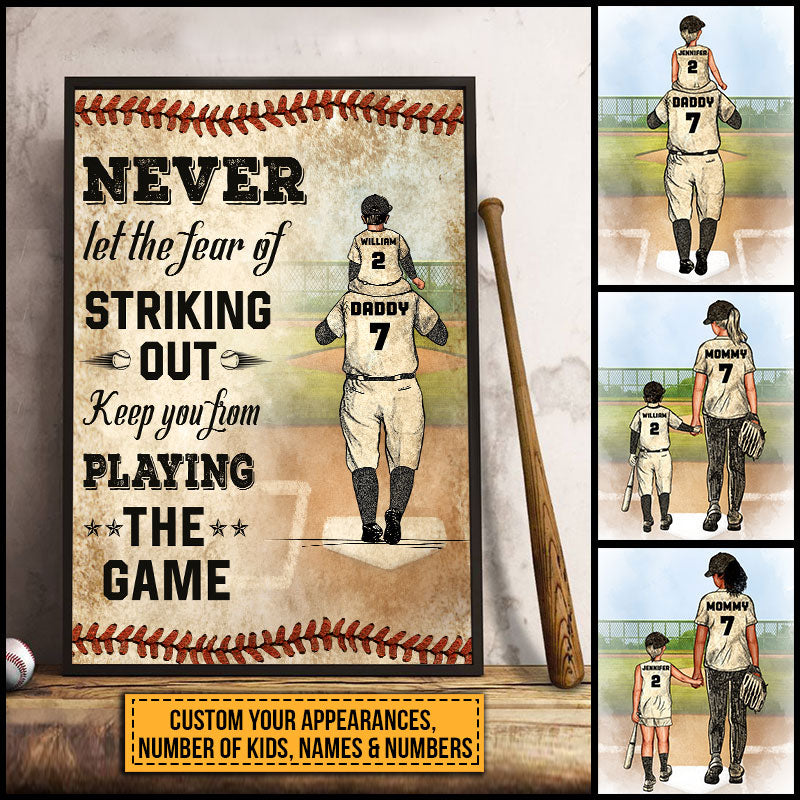 Personalized Baseball Parent To Children Custom Poster AK085 ELE149