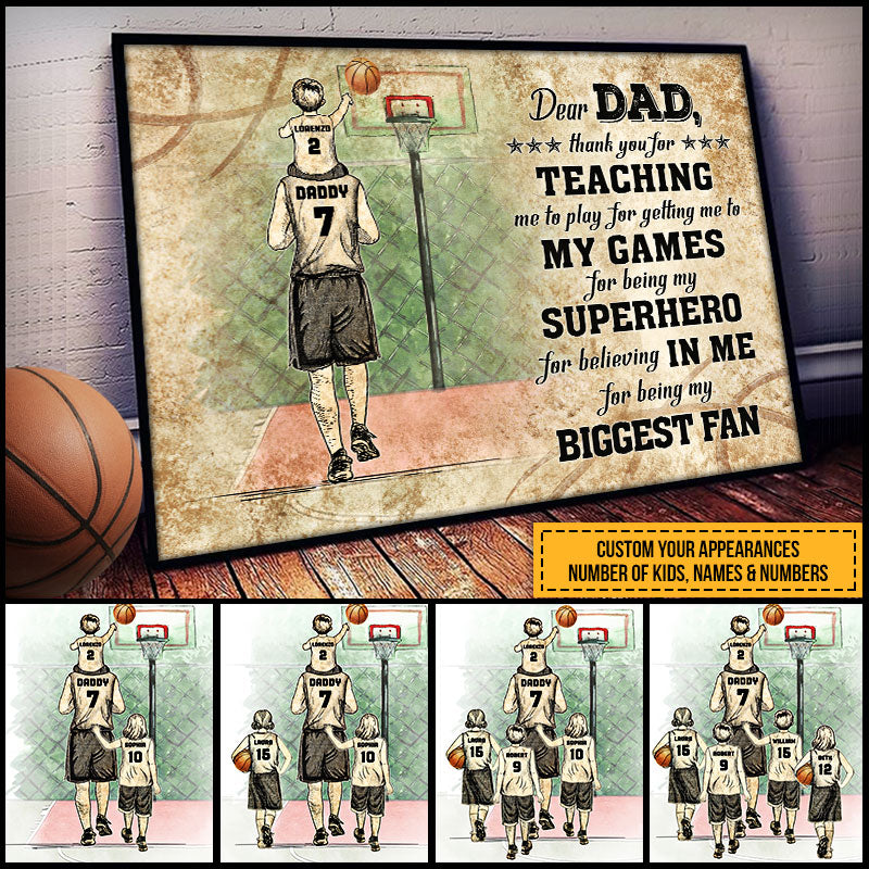 Personalized Basketball Dad Father's Day Gift Custom Poster TA010 ELE016