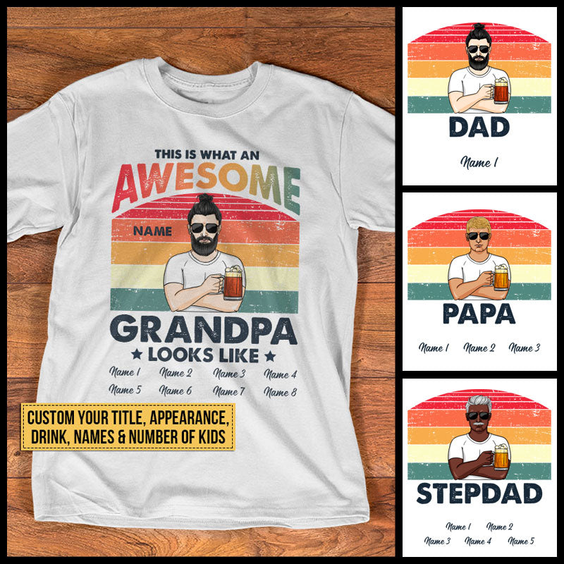 Personalized Beer Awesome Dad Grandpa Custom T Shirt KK005 Chi007