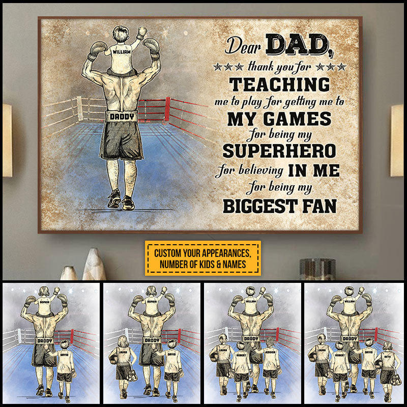 Personalized Boxing Dad Thank You Custom Poster TA030 ELE064