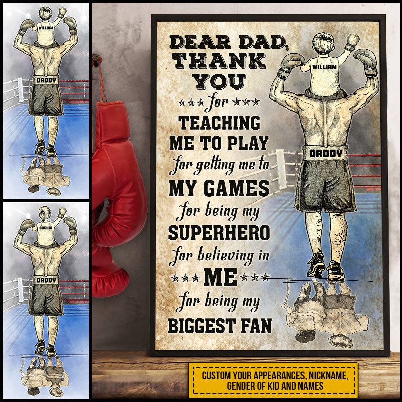 Personalized Boxing Dad Thank You Custom Poster TA026 ELE054