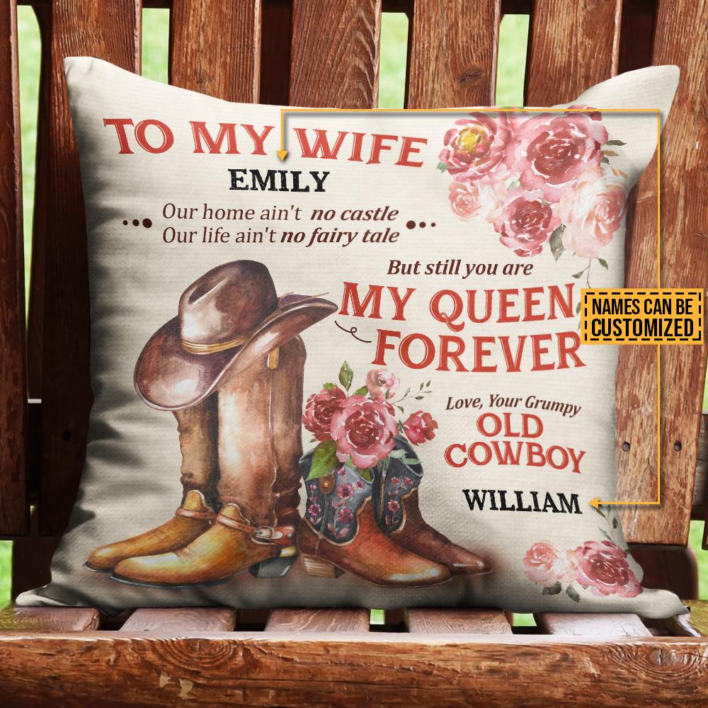 Personalized Cowboy Our Home Ain't No Castle Customized Pillow