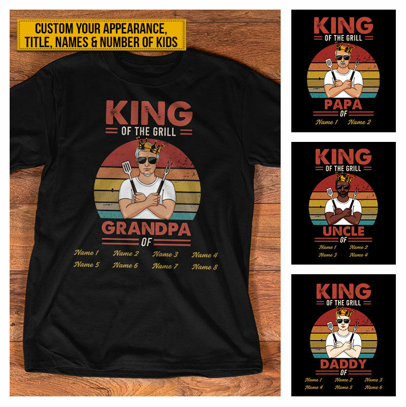 Grilling King Dad Grandpa Custom T Shirt AT052 CHI026