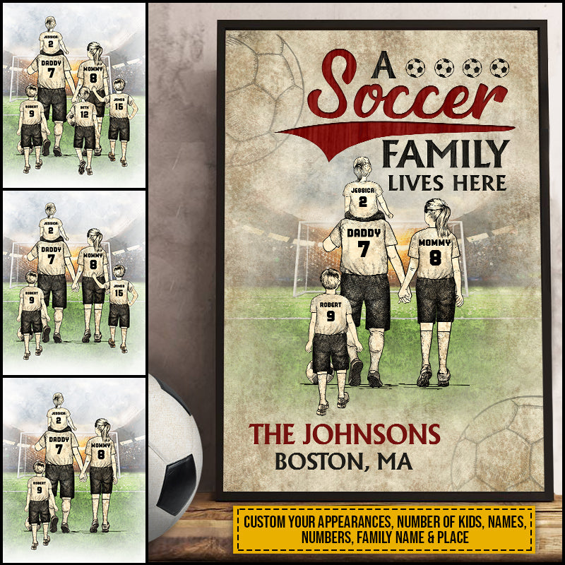 Personalized Soccer Family Lives Here Custom Poster AK067 ELE124