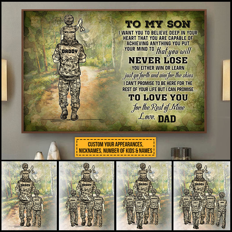 Personalized Veteran Dad Never Lose Custom Poster TA038 ELE095