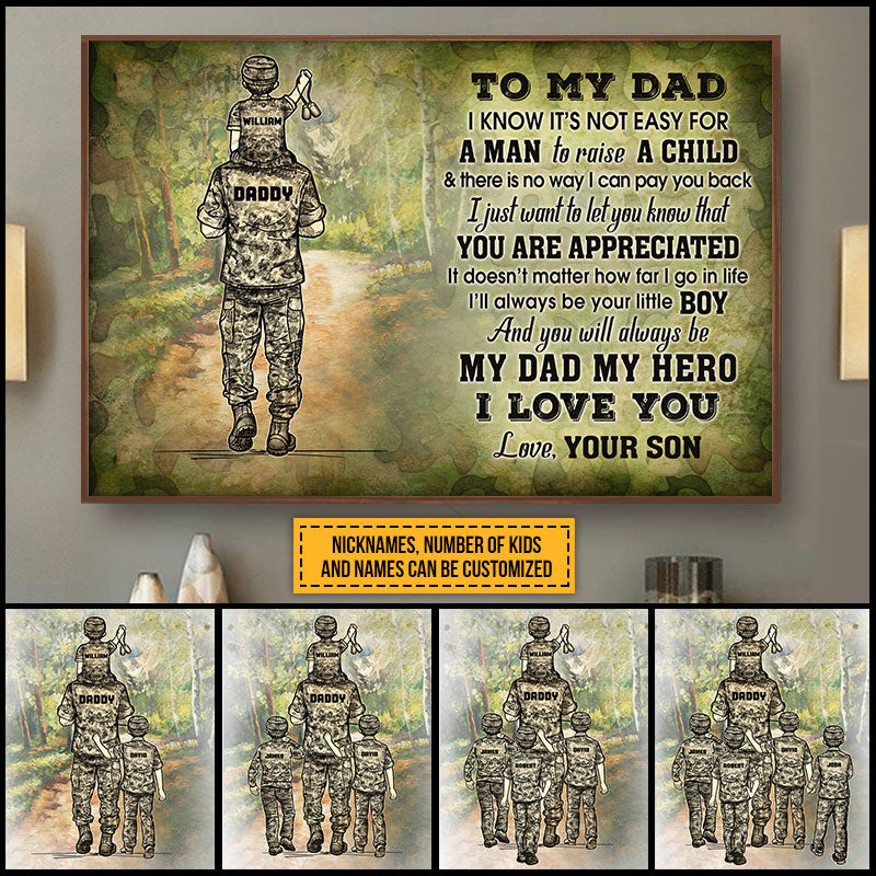 Personalized Veteran Dad Love You Custom Poster TA039 ELE096