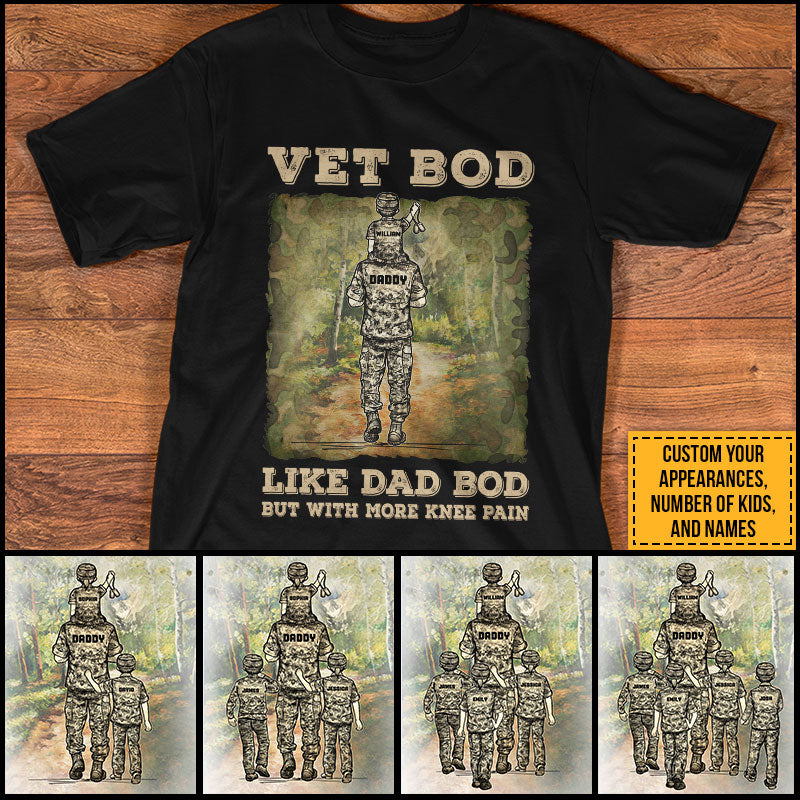 Personalized Veteran Dad Bod Custom T Shirt TA035 ELE092