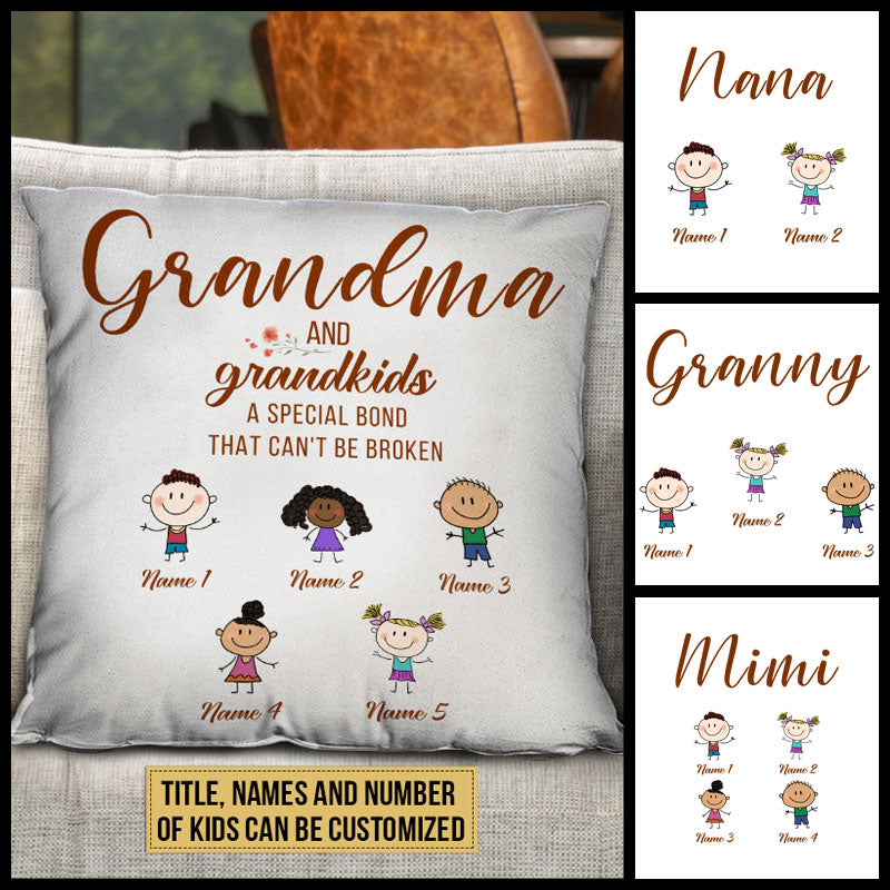 Personalized Grandma & Grandkid Custom Funny Pillow KK015 SAM032