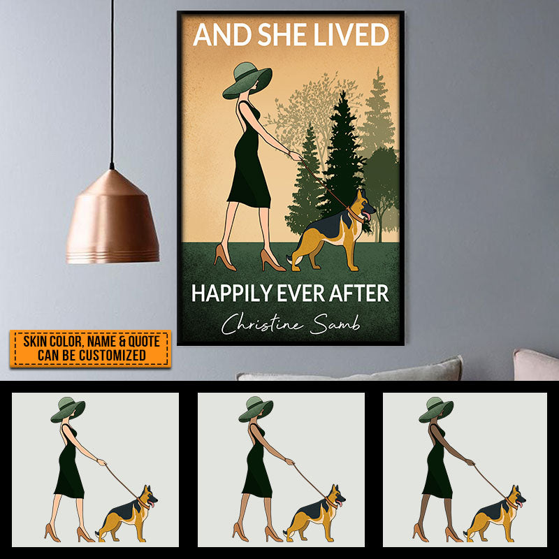 Personalized Dog Mom Retro German Shepherd Mom Custom Poster